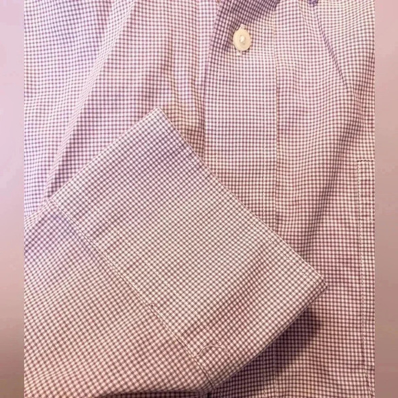 Lauren Ralph Lauren Button Down Shirt Purple Plad Slim Fit Mens Size 17 34/35 - Picture 4 of 5